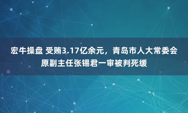 宏牛操盘 受贿3.17亿余元，青岛市人大常委会原副主任张锡君一审被判死缓